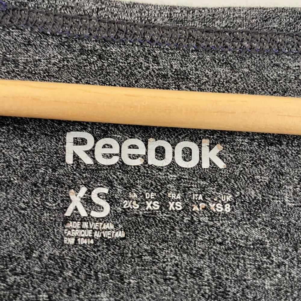 Reebok Women's Grey and Purple Short Sleeve Athletic Tee - Picture 4 of 5